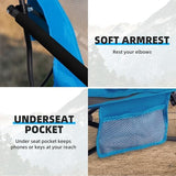 Outdoor Beach Chair for Adults Set of 2 PCS Portable Lightweight Low Back Sling Chair with Cup Holder, 300lbs Capacity Camping Chair for Patio, Lawn, Concert, Travel (Light Blue)