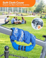 Sportneer Bike Lock: 5 Digit Combination High Security Anti Theft Bike Chain Lock - 3.2/3.6/4ft Heavy Duty Keyless Bicycle Lock for Bike, Motorcycle, Scooter, Door & Gate - 4/6mm Thick, Easy to Use
