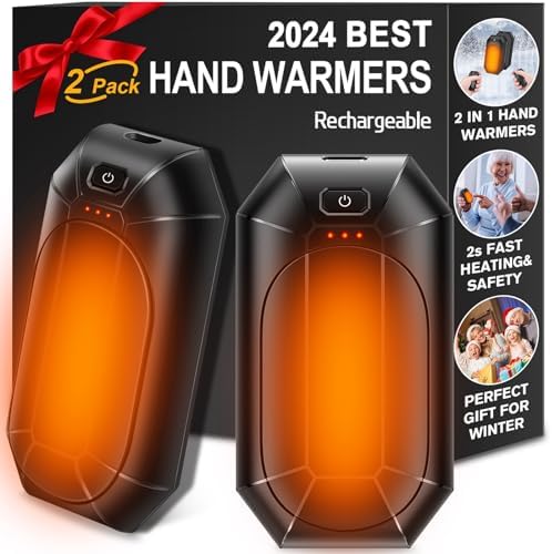 2 Pack AI Hand Warmer Rechargeable, Portable Electric Hand Warmers Reusable, USB Handwarmers, Outdoor/Indoor/Work/Studying/Camping/Hunting/Golf/Pain Relief/Game/Warm Gifts for Men Women Kids