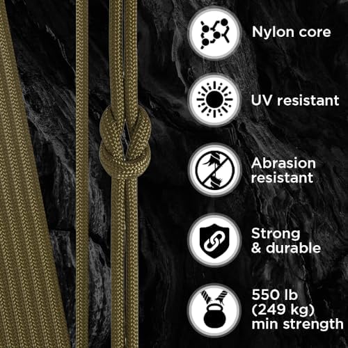 TECEUM 5/32" Paracord Rope 1000 – 1000ft / 200ft / 100ft / 50ft – Tactical Parachute Cord 4mm – 45+ Colors – Nylon String for Survival & Camping Gear – Stripe Cord for Survival – Utility Rope