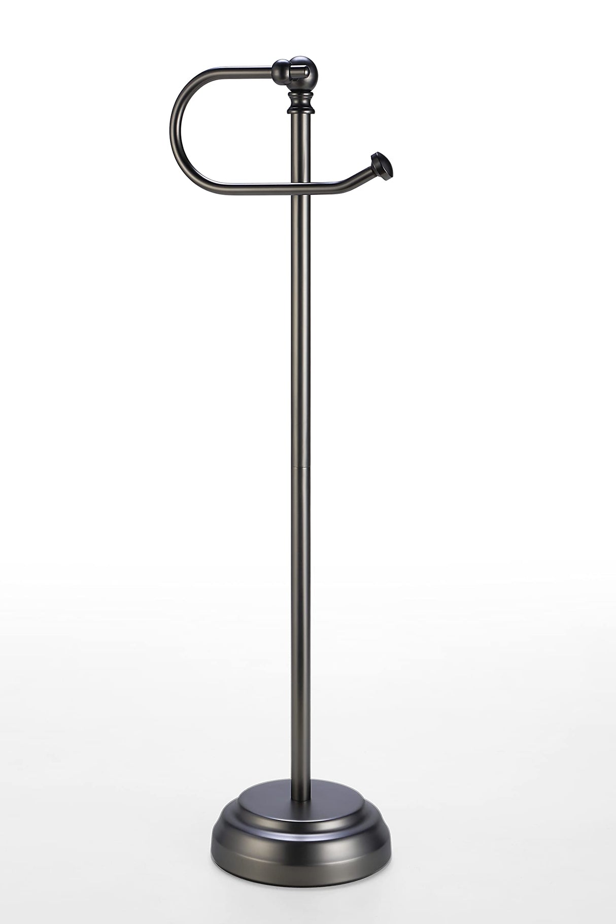 SunnyPoint Classic Bathroom Free Standing Toilet Tissue Paper Roll Holder Stand (Black Nickel)