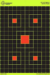 12"x18" Sight in Splatterburst Target - Instantly See Your Shots Burst Bright Florescent Yellow Upon Impact!