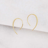 Upside Down Hoop Earrings - 18K Gold Plated Wire Threader Hoops for Women