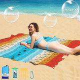 BYDOLL Beach Blanket 78''X81'' 4-7 Adults Oversized Lightweight Waterproof Sandproof Blanket for Beach Large Picnic Mat Travel Camping