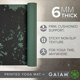 Gaiam Yoga Mat - Premium 6mm Print Extra Thick Non Slip Exercise & Fitness Mat for All Types of Yoga, Pilates & Floor Workouts (68"L x 24"W x 6mm Thick)
