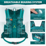 Maelstrom Hiking Backpack,40L Waterproof Camping Backpack,Men Women Packable Hiking Daypack with Rain Cover,Lightweight Travel Backpack-Green