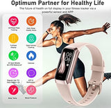 Fitness Tracker with 24/7 Heart Rate, Blood Oxygen Blood Pressure Sleep Monitor, Activity Trackers 5 ATM Waterproof,Step Calorie Counter Pedometer Health Smart Watch for Women Men Pink