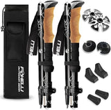Foxelli Lightweight Trekking Poles – Compact Walking Sticks with Quick Locks, Ergonomic Cork Grip & All-Terrain Accessories – Adjustable Collapsible Poles for Travel & Hiking