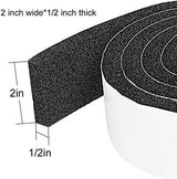 2 Rolls 2 Inch W 1/2 Inch T Weather Stripping Air Conditioner Open Cell Foam Seal Tape, Window Insulation High Resilience Seal Strip for Doors Window,Total 11FT