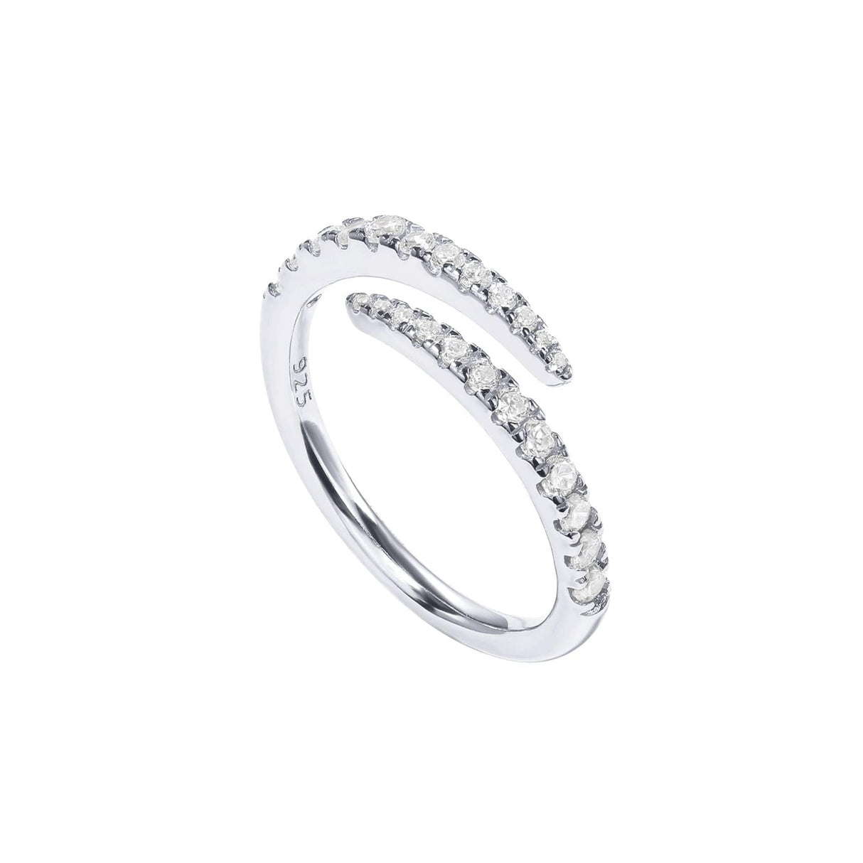 PAVOI 14K Gold Plated Cubic Zirconia Open Twist Eternity Band White Gold for Women Size 8 v2