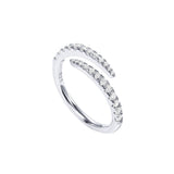 PAVOI 14K Gold Plated Cubic Zirconia Open Twist Eternity Band White Gold for Women Size 8 v2