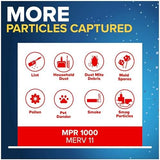 Filtrete 25x25x1 AC Furnace Air Filter, MERV 11, MPR 1000, Micro Allergen Defense, 3-Month Pleated 1-Inch Electrostatic Air Cleaning Filter, 4 Pack (Actual Size 4-Pack 24.688x24.688x0.813 in)