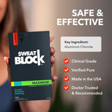 SweatBlock Antiperspirant Wipes - Maximum Clinical Strength - Treat Hyperhidrosis & Excessive Sweating for Men, Women, & Teens - up to 7 Days Protection Per Wipe - Dermatologist Tested - 30 Wipes