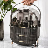 CANITORON Makeup Organizer,Large Capacity Skincare Organizer for Vanity,Cosmetic Organizer with 2 Drawers and Makeup Brush Holder for Bedroom Countertop and Bathroom Countertop Storage.(Gray)