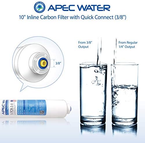 APEC Ultimate Series US Made 10" Inline Carbon Filter with Quick Connector (3/8")