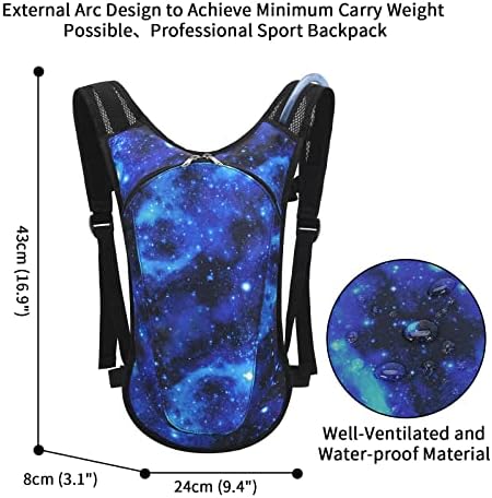 Roptat Hydration Backpack Pack with 2L Hydration Bladder - Lightweight Water Backpack Water Pouch for Women Men Running Riding Biking Music Festival