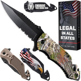 GOOD WORKER Legal Pocket Knife Hunting Camo - 2.95” Folding Sharp Blade - Camo Military Style - Small Tactical Knives for Hunting Work Survival Outdoor Activities - Birthday Gifts for Men 6680 C
