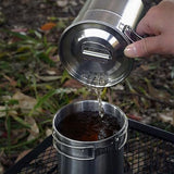 Foldable Camping Cups Mugs Camping Pot Cookware 304-Food-Grade Outdoor Camp Cooking Set with Vented lid,Stainless Steel Backpacking Cookware for Hunting