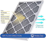 Nordic Pure 20x25x1 (19 1/2 x 24 1/2 x 3/4) Furnace Air Filters MERV 12 Pleated Plus Carbon 6 Pack
