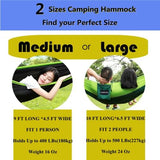 Camping Hammock Double & Single Portable Hammocks Ultralight Nylon Parachute Hammocks with 2 Tree Straps for Backpacking, Travel, Beach, Backyard, Camping, Hiking (Medium, Camouflage)