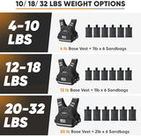 APEXUP Adjustable Weighted Vest, 4-10lb/12-18lb/20-32lb Vest with 6 Ironsand Weights and Large Pocket, Weight Vest for Men Women Strength Training, Running, Walking