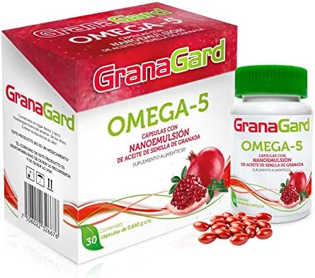 GranaGard Omega 5 30 cáps. con Nanotecnología. Cápsulas de aceite de semilla de granada. Antioxidante potenciado por la nanotecnología.