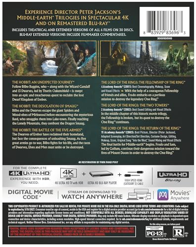 Middle-Earth 6-Film Collection (Extended & Theatrical) (4K Ultra HD + Digital)