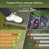 Elegear Double Sleeping Pad for Camping, 4" Ultra-Thick Self Inflating Camping Pad 2 Person with Pillow Built-in Foot Pump, Portable Camping Sleeping Mat for Backpacking, Hiking, Tent(Army Green Full)