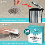 50 Pack, Disposable Shower Drain Hair Catcher Mesh Stickers…