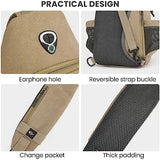 G4Free Canvas Sling Bag Crossbody Backpack with USB Charging Port & RFID Blocking, Hiking Daypack Chest Bag for Women Men