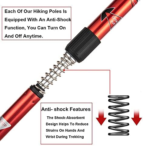 Aihoye Collapsible Trekking Poles - 2 Pack, Lightweight, Anti-Shock Walking Sticks - Adjustable for Men and Women