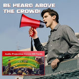 MyMealivos Portable Megaphone Bullhorn 20 Watt Power Megaphone Speaker Voice and Siren/Alarm Modes with Volume Control and Strap (Red)