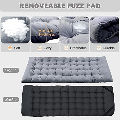 ABORON Folding Camping Cot W/Mat for Adults, Heavy Duty Outdoor Bed with Carry Bag,1200 D Layer Oxford Travel Camp Cots