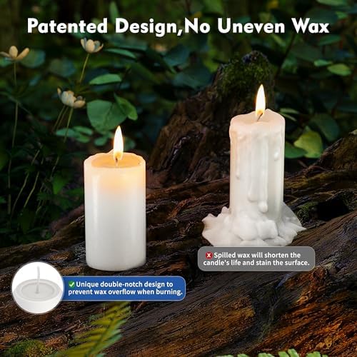 10Pack 15H+ Emergency Candles Long Burning Survival [20H+ Inside Candle Lanterns], 3“ Unscented White Pillar Candle, Survival Candles for Power Outage, Camping, Hurricane