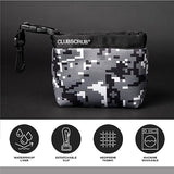Golf Club and Golf Ball Cleaning Bag, Waterproof Clean Face Technology Liner, Detachable Clip, Machine Washable, Cleans Club Grooves, Dry Exterior (Neoprene or Microfiber Option Available)