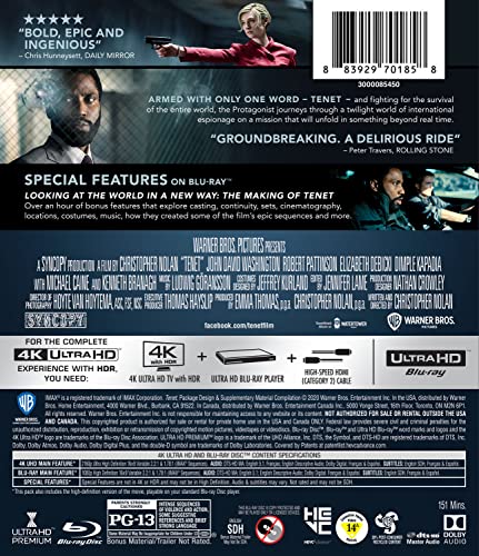 Tenet (4K Ultra HD + Blu-ray) [4K UHD]
