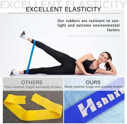 Resistance Bands for Working Out, Physical Therapy Bands, Latex Free Elastic and Exercise Bands Set for Stretching, Suitable for Rehab, Yoga, Pilates, Gym, Home Exercise
