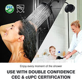 Shower Head with Handheld High Pressure: 2-IN-1 Shower Head with 7.2" Rainfall Shower & Handheld Shower Head with Hose Black, Shower Trim Systems