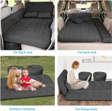 ISWEES Car Bed SUV Air Mattress, Car Air Mattress with Electric Pump, 2 Inflatable Pillows and 2 Footrests for Back Seat, Side Seat,Trunk Sleeping, Thickened Camping Bed - Black