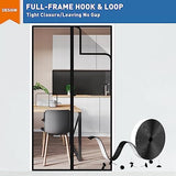 MAGZO Magnetic Screen Door Fit Door Size 72 x 82 Inch, Screen Size 74" x 83" Strong Magnet French Style Mesh, Heavy Duty Fiberglass Mesh with Hook & Loop for Sliding Entrance, Gray