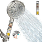 Cobbe Filtered Shower Head with Handheld, 6 Spray Modes, Water Softener Filters - Remove Chlorine, Reduce Dry Skin - Brushed Nickel