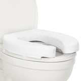 Vive Toilet Seat Riser for Seniors - Universal Fit - Raised Toilet Seat Cushion with High-Density Foam for Elongated & Standard - Firm Handle, Cushioned & Padded - Elevated Medical Handicap Lifter