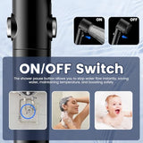 Filtered Shower Head with Handheld, High Pressure 5-Spray Shower Head with Filters for Hard Water, ON/OFF Switch Showerhead for Pets Bath, Shower Heads Filter - Remove Chlorine, Reduce Dry Itchy Skin