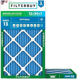 Filterbuy 12x30x1 Air Filter MERV 13 Optimal Defense (2-Pack), Pleated HVAC AC Furnace Air Filters Replacement (Actual Size: 11.88 x 29.88 x 0.75 Inches)