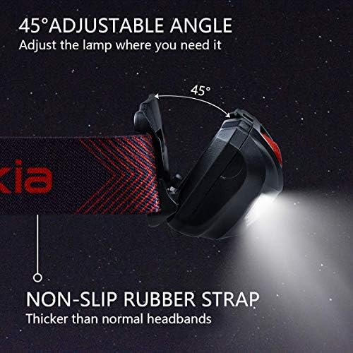 Vekkia Ultra Bright LED Headlamp Flashlight (2 Pack), White and Red Light Headlight with Adjustable Headband, IPX6 Waterproof Head Lamp for Outdoors,Camping,Running,Cycling,Hiking. Batteries Included