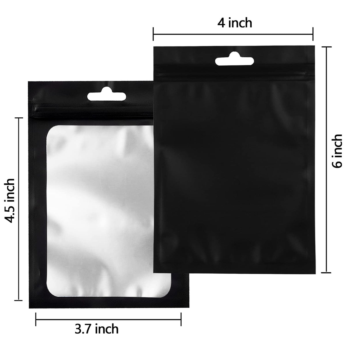 Gwybkq Resealable Bags for Food Storage 350 Pieces (4×6Inch Black)