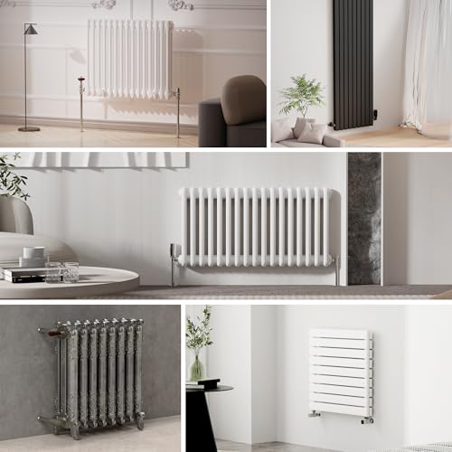 VANCOCO Anthracite Grey Thermostatic Radiator Valves 15mm (TRV) with Lockshield, 1/2"×15mm Angled Radiator Thermostat Valve, H62 Brass, Energy Saving Modern TRV for Central Heating Syetem