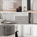 VANCOCO Anthracite Grey Thermostatic Radiator Valves 15mm (TRV) with Lockshield, 1/2"×15mm Angled Radiator Thermostat Valve, H62 Brass, Energy Saving Modern TRV for Central Heating Syetem