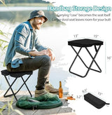 Heavy Duty 16" Folding Stool - 440LB Capacity Lightweight Aluminum Alloy, 2.08lbs Collapsible Camping Chair for Outdoor, BBQ, Travel