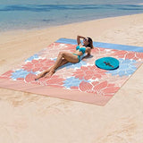 Beach Blanket Sandproof Extra Large Beach Mat Adults Waterproof Quick Drying Sand Free Mat Made by Premium Polyester with 4 Stakes & 4 Corner Pockets for Outdoor Travel Camping Hiking